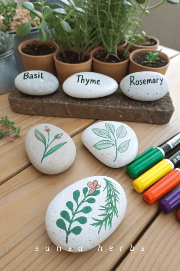 painted stone decor