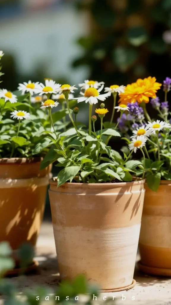potted medicinal flower garden