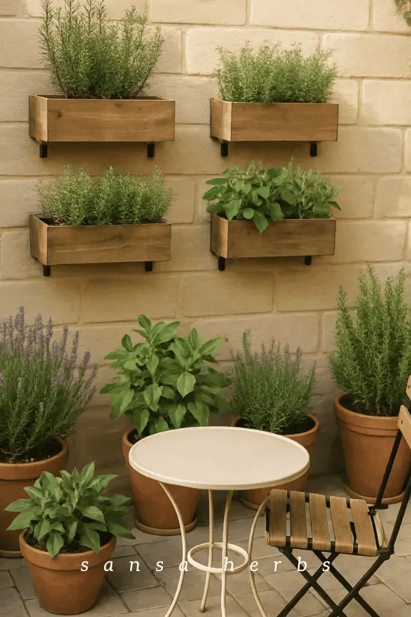 planters attached to wall