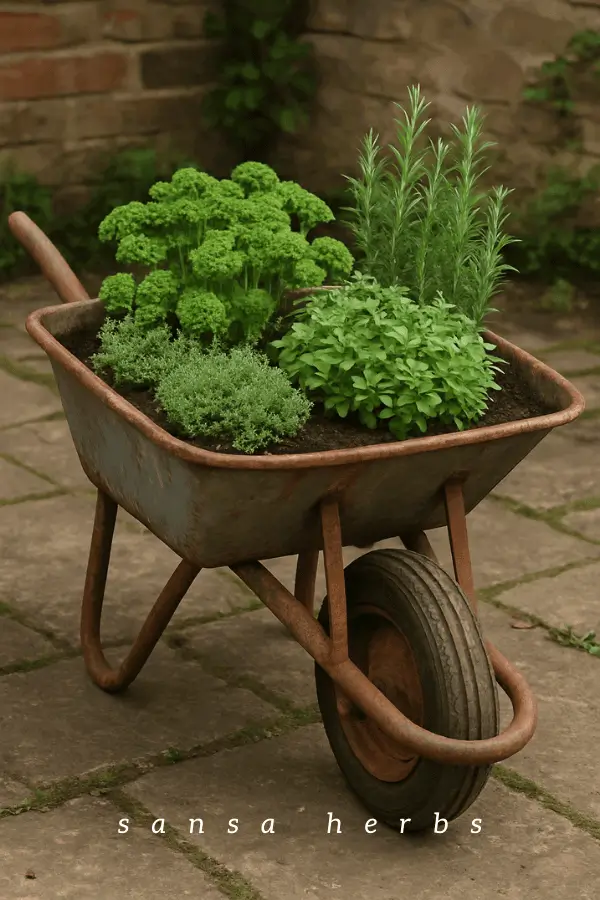 wheelbarrow planter